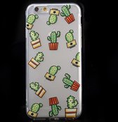 Shop4 - iPhone 6 / 6s Hoesje - Zachte Back Case Cactus