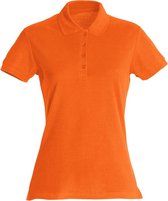 Clique Basic dames polo diep oranje m