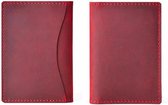 Lederen cardholder vintage rood - leren portemonnee - creditcard houder - ideaal voor ov kaart en uw dagelijkse pasjes, papiergeld.