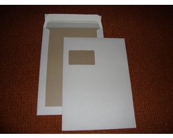 Bordrug enveloppe C4 (229 x 324 mm) met venster links