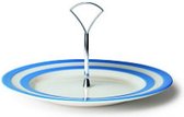 Cornishware Blue Cake Plate 1 tier 26 cm - Cornishblue - bord met handvat - serveerschaal