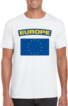 T-shirt met Europese vlag wit heren L