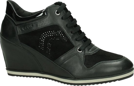 Geox - D 5454 A - Sneaker met sleehak - Dames - Maat 36 - Zwart - 9999  -Black... | bol