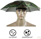 Parapluie de tête - Parasol de tête / Chapeau de parapluie - Chapeau de parasol / Vert armée - Hydrofuge - Résistant au soleil