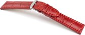 Horlogeband Kalimat Rood - Leer - 20mm