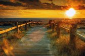 Diamond Painting pakket volwassenen | Zonsondergang Steiger Zee - 80 x 120 cm | Volledige bedekking met vierkante steentjes | FULL | DP Diamond Paintings