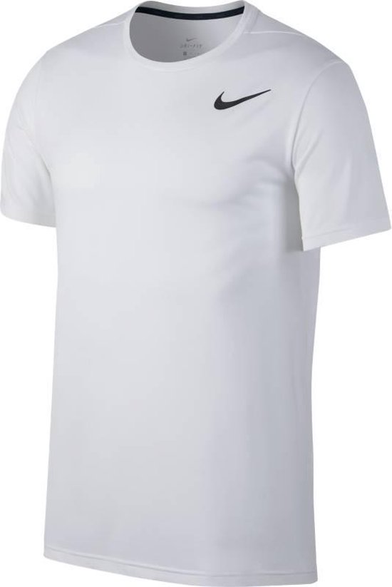 Nike Breathe Top SS Hyper Dry - Sportshirt Heren - Wit-Zwart | bol.com