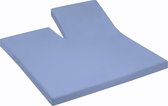 Damai - Hoeslaken split (tot 35 cm) - Katoen - 180 x 210 cm - Azure