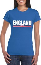 Blauw Engeland supporter t-shirt voor dames XS