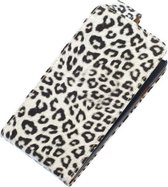 BestCases.nl Wit Luipaard Classic Flip case hoesje voor Huawei Ascend G525