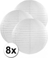 8x stuks witte luxe lampionnen van 50 cm