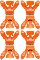 4x Slingers/decoratie ophangen slingerklemmen oranje - Feestartikelen/feestdecoratie accessoires