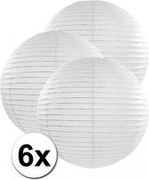 6x stuks witte luxe lampionnen van 50 cm