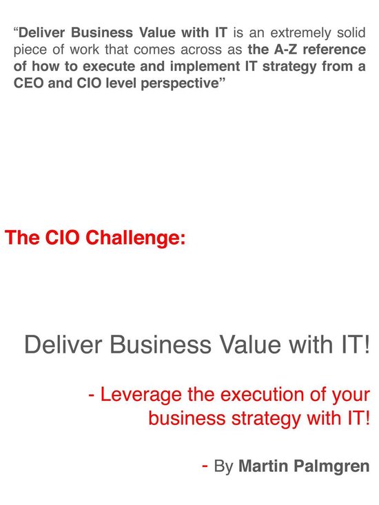 The CIO Challenge: Deliver Business Value with IT! - The CIO ... - cover