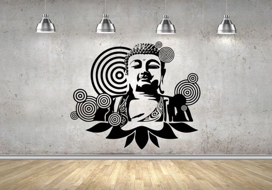 Muursticker Boeddha - - Zwart | bol.com