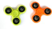 Set van 2 stuks Super Fidget Spinners (1 x Oranje + 1 x Lime) - Hand Spinner Draaier - Stress verminderende Speel Spinner - Stress Spinner Handspinner