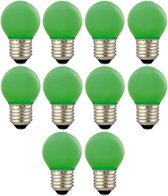 10 stuks - Calex LED kogellamp Gekleurd E27 1W Groen