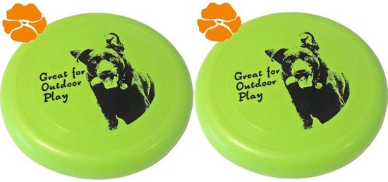 Hondenspeelgoed Frisbee Drijvend - 23cm - Groen - Verpakt per 2 stuks