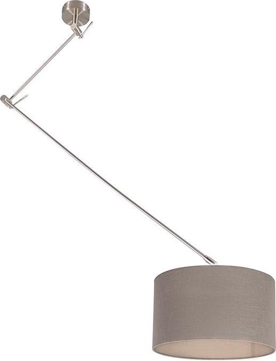 QAZQA blitz - Moderne Verstelbare hanglamp voor boven de eettafel | in eetkamer - 1 lichts - L 1000 mm - Taupe - Woonkamer | Slaapkamer | Keuken