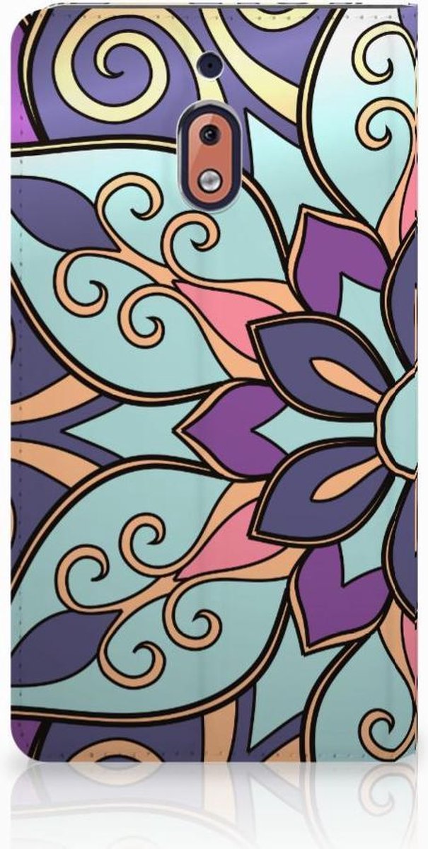 Nokia 2.1 2018 Smart Cover Purple Flower