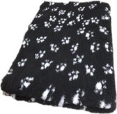 Topmast Vetbed - Hondendeken - Benchmat -puppykleed dierenmat - Zwart voetprint Anti-Slip - 150x100 cm machinewasbaar