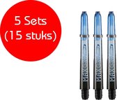 Dragon darts - Maxgrip – 5 sets (15 stuks) - dart shafts - zwart-blauw - darts shafts - inbetween