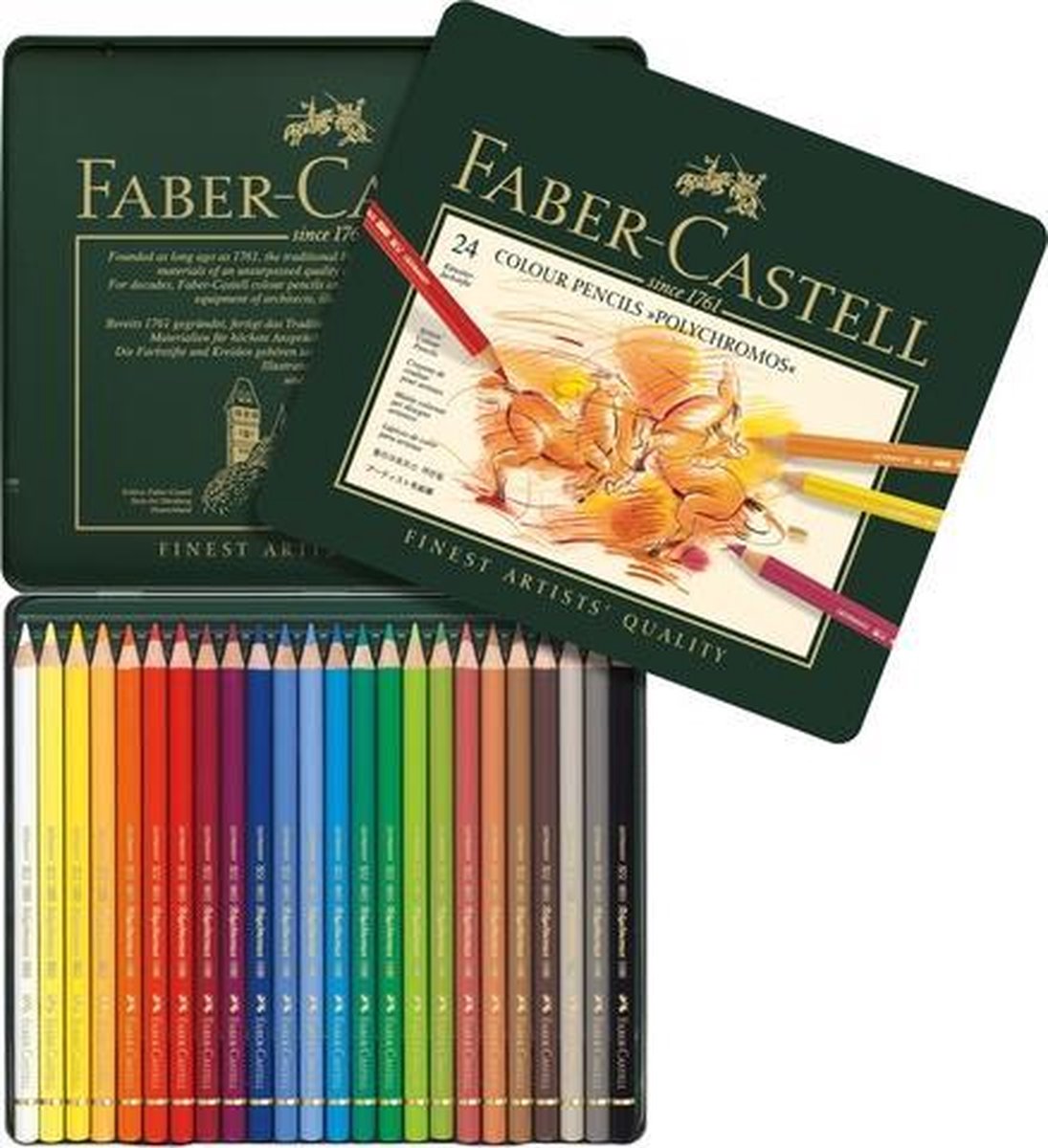 Faber-Castell kleurpotloden - Polychromos - 24 stuks in blik - FC-110024 - Faber-Castell