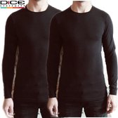 DICE 2-pack Longsleeve shirt ronde hals zwart maat M