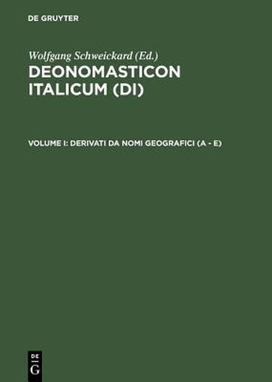 Derivati Da Nomi Geografici (a - E) - cover