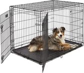 Hondenbench Bench Autobench sterk - Zwart - Honden tot 30 kg - L - 91 x 57 x 64 cm + stevige lade - 2 deuren