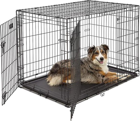 Hondenbench Bench Autobench sterk - Zwart - Honden tot 30 kg - L - 91 x 57  x 64 cm +... | bol.com