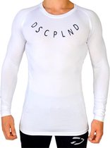 Fitness T-Shirt Stretch met Lange Mouwen | Wit (L) - Disciplined Sports