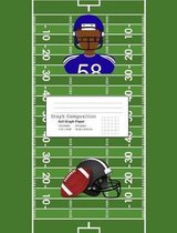 Graph Composition: African American Football Player/Sports Theme Graph Composition Book 5 x 5 ruled 7.44 x 9.69, 100 sheets, 200 pages, book for school, boys, girls, teachers, students, gradu