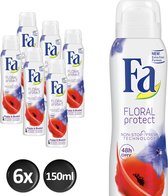 Fa Deospray Floral Protect Poppy&Bluebell - 6 stuks