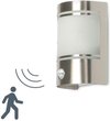 Smartwares Alicante Wandlamp – Roestvrijstaal – Bewegingssensor – E27 fitting - 10.010.26