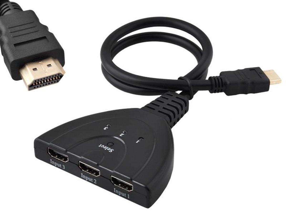 HDMI Switch Splitter - 3 poorts - HDTV 1080P tot 4K Ultra Hd Resolutie