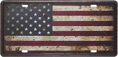 USA AMERIKA VLAG METALEN RECLAME WANDBORD MUURPLAAT VINTAGE RETRO WANDDECORATIE TEKST DECORATIEBORD NOSTALGIE