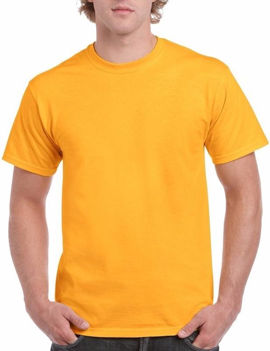 Donkergeel katoenen shirt voor volwassenen M (38/50)