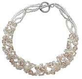 Zoetwater parel armband Pearl Crystal Clear - echte parels - wit - zilver