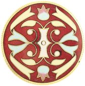 Behave Broche rond design rood emaille