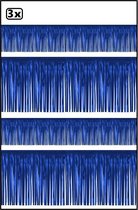 3x PVC slierten folie guirlande blauw 6 meter x 30 cm BRANDVEILIG