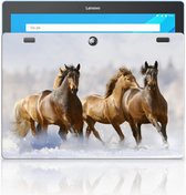 Siliconen Back Cover Lenovo Tab 10 | Tab 2 A10-30 Hoesje Paarden met doorzichte zijkanten