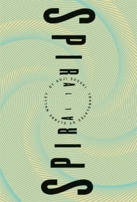 Boek kaft met de titel 'Spirals' in zwarte letters op een lichtgele achtergrond met een lichtblauwe spiraalvormige patroon.