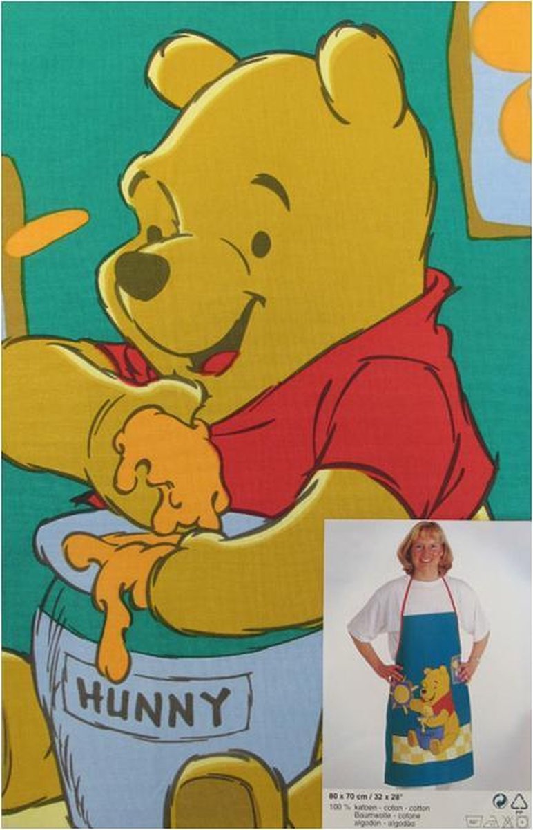 Winnie The Pooh Keukenschort - 80x70 cm - Groen - Merkloos