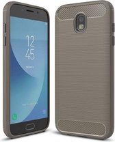 Armor Brushed TPU Back Cover - Samsung Galaxy J7 (2017) Hoesje - Grijs