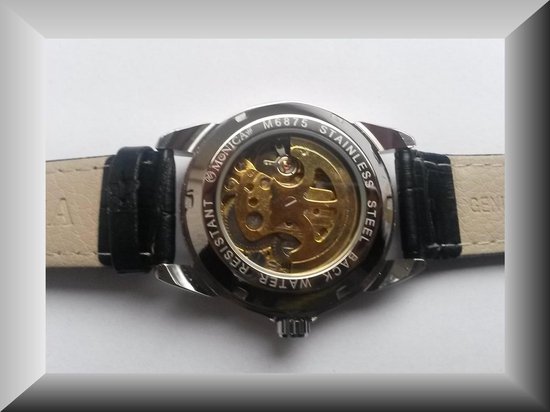 Stoer automatisch horloge in 2 kleuren, met bruine leren band
