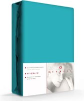 Hoeslaken Katoen Strijkvrij Aqua-90 x 200 cm