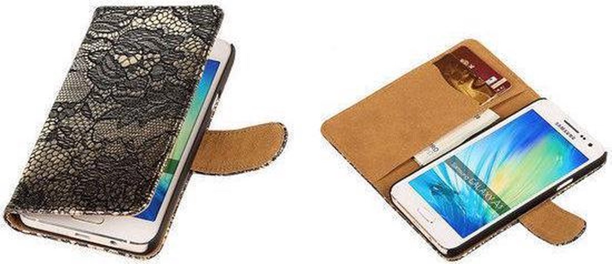 Lace Zwart Samsung Galaxy A3 Hoesjes Book/Wallet Case/Cover