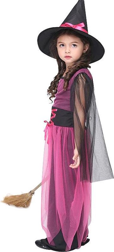 Bijzettafeltje Riet rustig aan Halloween Kleed Heksen Kleed roze prinsessen Kleed kostuum outfit voor  meisjes 7-8 jaar | bol.com