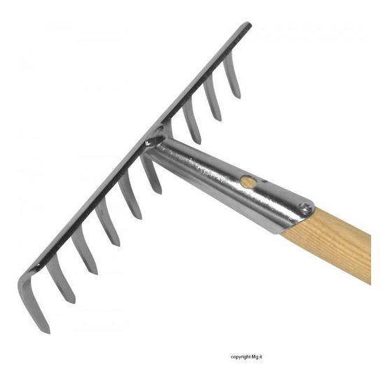 Hendrik Jan - Hark - Verzinkt - 10 tanden - Steel 160 cm - Essenhout — afbeelding 2